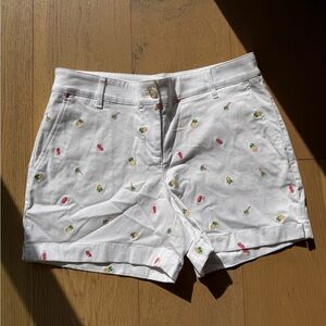 NWOT! Tommy Bahama White Cotton Shorts with Pineapple & Pink Embroidery